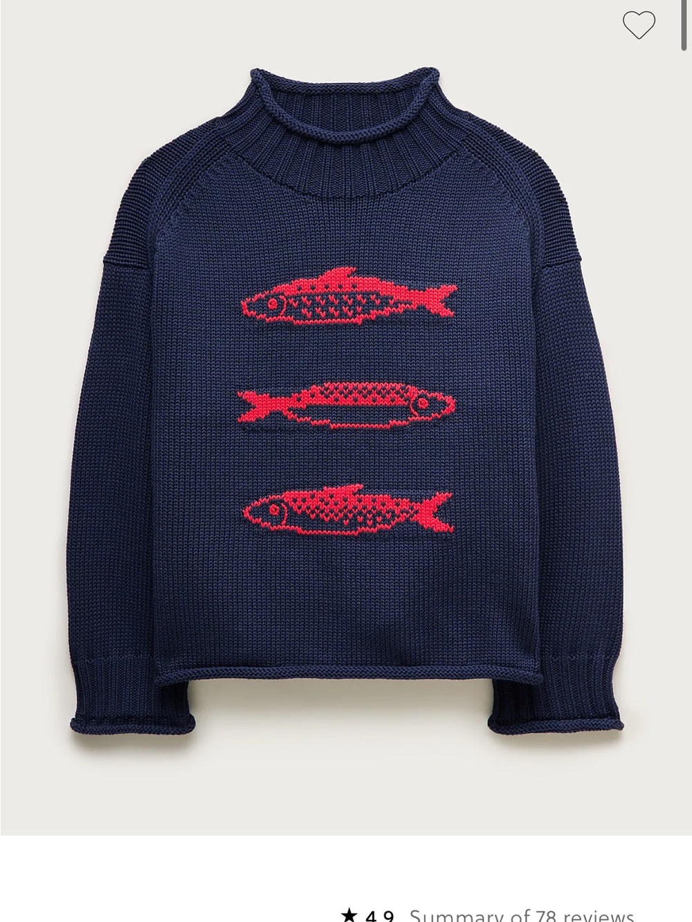 J. Crew Rollerneck Sweater in Navy with Sarines